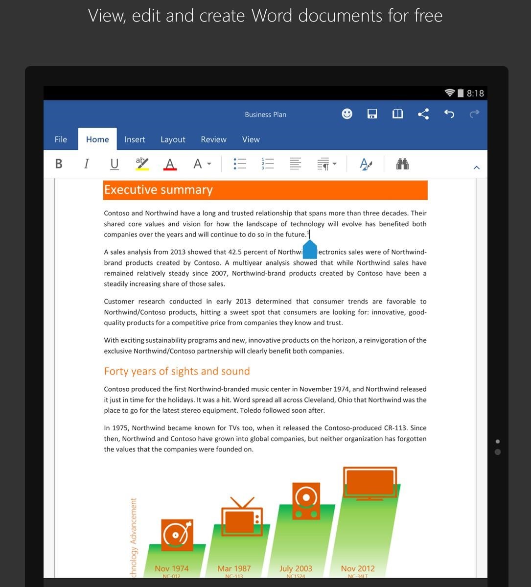 word and excel for android free download